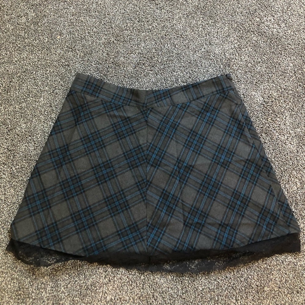 Grey plaid skirt size 16